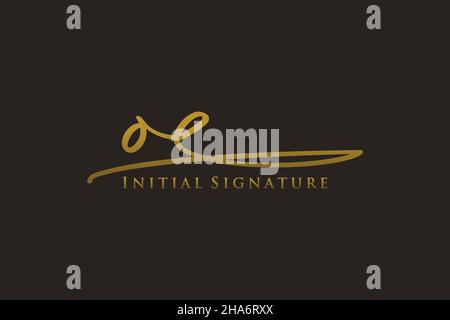 OE Letter Signature Logo Template elegant design logo. Hand drawn Calligraphy lettering Vector illustration. Stock Vector