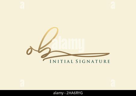 OB Letter Signature Logo Template elegant design logo. Hand drawn Calligraphy lettering Vector illustration. Stock Vector