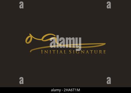 OA Letter Signature Logo Template elegant design logo. Hand drawn Calligraphy lettering Vector illustration. Stock Vector
