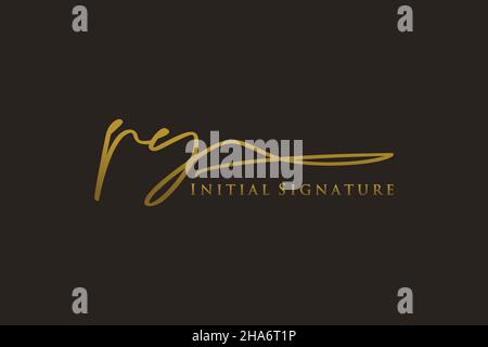 PY Letter Signature Logo Template elegant design logo. Hand drawn Calligraphy lettering Vector illustration. Stock Vector
