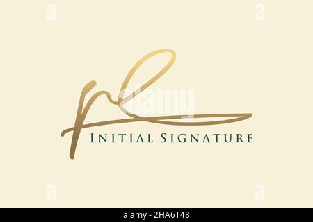PL Letter Signature Logo Template elegant design logo. Hand drawn Calligraphy lettering Vector illustration. Stock Vector