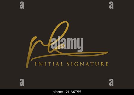 PK Letter Signature Logo Template elegant design logo. Hand drawn Calligraphy lettering Vector illustration. Stock Vector