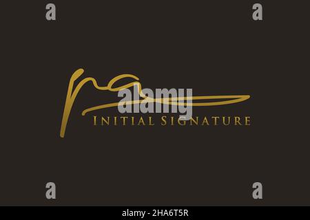 PA Letter Signature Logo Template elegant design logo. Hand drawn Calligraphy lettering Vector illustration. Stock Vector