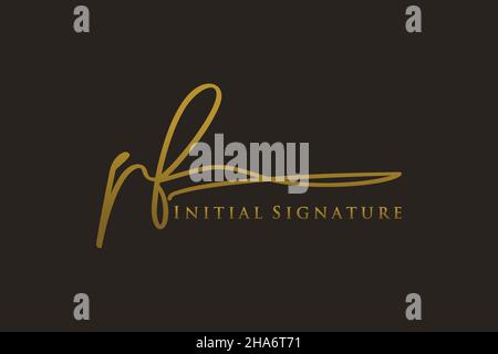 PF Letter Signature Logo Template elegant design logo. Hand drawn Calligraphy lettering Vector illustration. Stock Vector