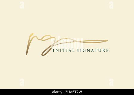 PG Letter Signature Logo Template elegant design logo. Hand drawn Calligraphy lettering Vector illustration. Stock Vector