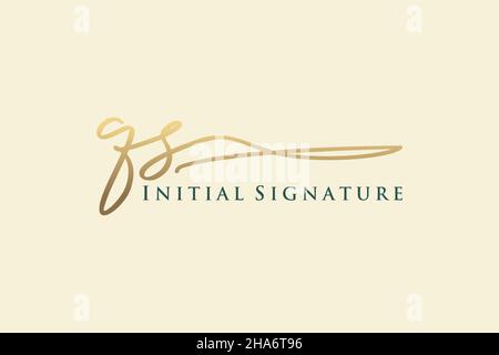 QS Letter Signature Logo Template elegant design logo. Hand drawn Calligraphy lettering Vector illustration. Stock Vector