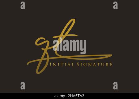 QT Letter Signature Logo Template elegant design logo. Hand drawn Calligraphy lettering Vector illustration. Stock Vector