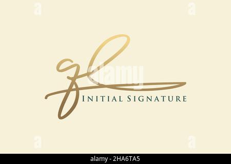 QL Letter Signature Logo Template elegant design logo. Hand drawn Calligraphy lettering Vector illustration. Stock Vector