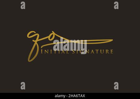 QO Letter Signature Logo Template elegant design logo. Hand drawn Calligraphy lettering Vector illustration. Stock Vector