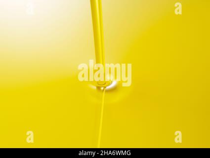 The moment olive oil is poured over the entire screen Stock Photo