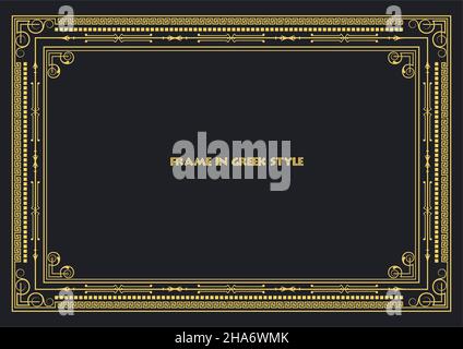 Frame in Greek style. Vector color illustration Stock Vector