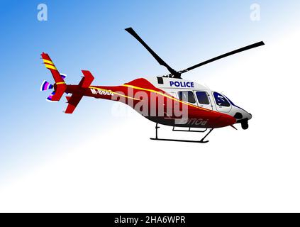 Police Helicopters. Vector 3d illustration Stock Vector