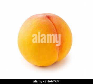 One yellow peach on a white background Stock Photo