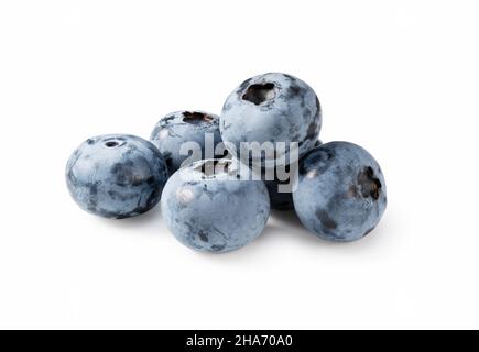 Blueberries placed on a white background. Close-up. Texture. Stock Photo