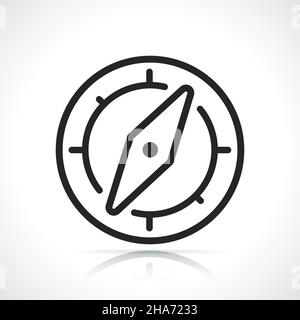 compass black and white line icon isolated Stock Vector