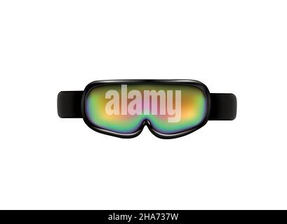 Black ski googles. front view. vector Stock Vector