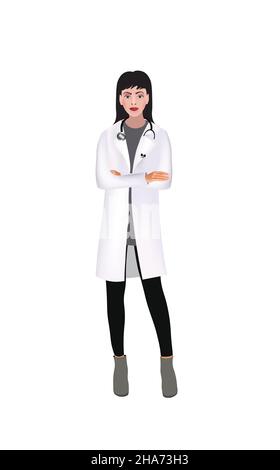 Woman doctor standing. vector illustration Stock Vector