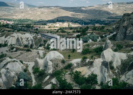 Uc Guzeller (Three Beauties) fairy chimneys in Cappadocia, Turkey. High quality photo Stock Photo