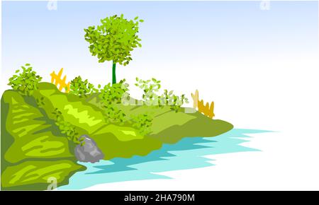 vector island isolated on white background Stock Vector