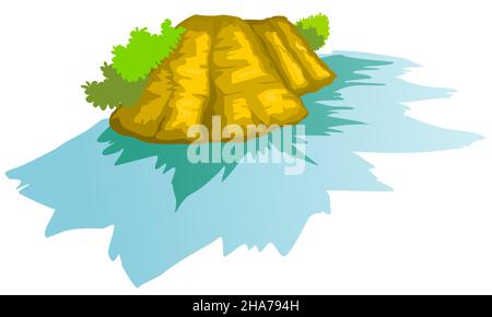 vector island isolated on white background Stock Vector