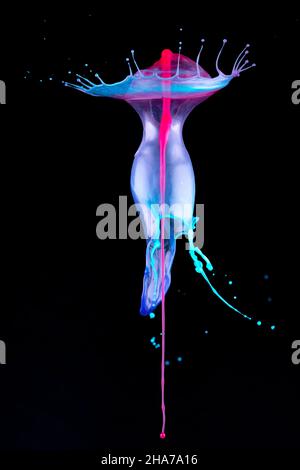 Abstract illustration of colorful liquid on a black background Stock Photo
