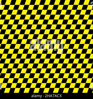 Yellow and black checkered incline background. Stock Vector