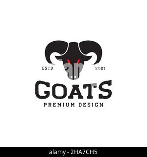 vintage head goat mount logo symbol icon vector graphic design illustration idea creative Stock Vector