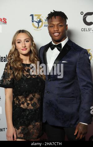 Las Vegas, NV, USA. 10th Dec, 2021. Wesley Santos, Moa Dern Santos,  Mackenzie Dern at arrivals for 13th Annual Fighters Only World MMA Awards,  Worre Studios, Las Vegas, NV December 10, 2021.