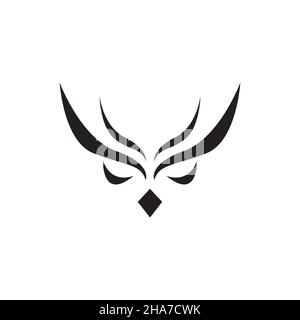 face bird owl luxury logo symbol icon vector graphic design illustration idea creative Stock Vector