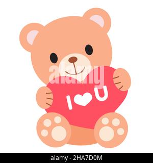 Cartoon teddy bear with sales heart