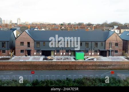 New row affordable homes houses apartments to rent under construction Clive Lane near Ikea in Grangetown Cardiff Wales UK Great Britain   KATHY DEWITT Stock Photo