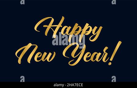 Hand sketched HAPPY NEW YEAR quote. Lettering for poster, sticker, flyer, header, card, advertisement, announcement.  Stock Vector