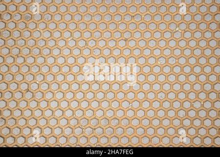 hexagon metal mesh pattern as an abstract background texture Stock Photo