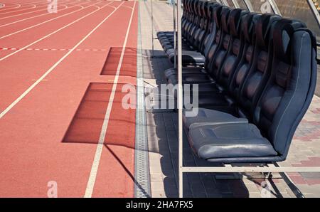 vip stadium seat tribune outdoor for people, stadium Stock Photo