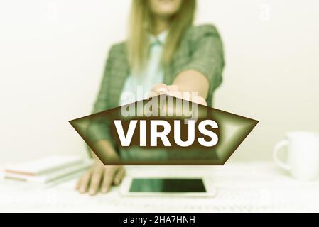 Writing displaying text Virus. Concept meaning infective agent that consists nucleic acid molecule in protein coat Presenting Business Plan And Stock Photo
