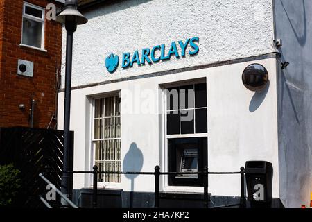 Woodbridge Suffolk UK July 21 2021: Exterior view of a high street branch of Barclays bank in Woodbridge town centre Stock Photo