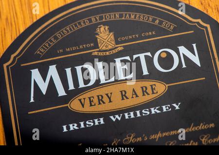 EDINBURGH, SCOTLAND - DECEMBER 10, 2021: box of Midleton single malt Irish whiskey Stock Photo