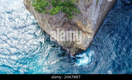 A view of the green covered islets and sea from the Black Rock viewpoint in Phuket, Thailand Stock Photo