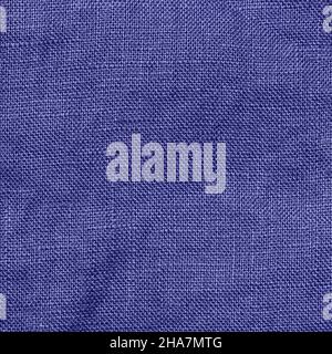 Abstract extreme close up linen textured background made of purple color very peri. Color of year 2022 linen textile backdrop. Demonstrating color of 2022 year Stock Photo