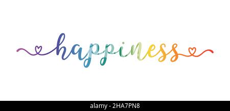 Hand sketched HAPPINESS quote as ad, web banner Stock Vector