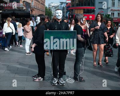 Animal Rights Protestors, Leicester Square, London, UK Stock Photo