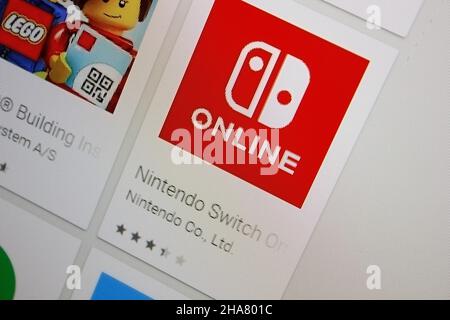 Ivanovsk, Russia - November 28, 2021: Nintendo Switch app on the display of tablet PC. Stock Photo