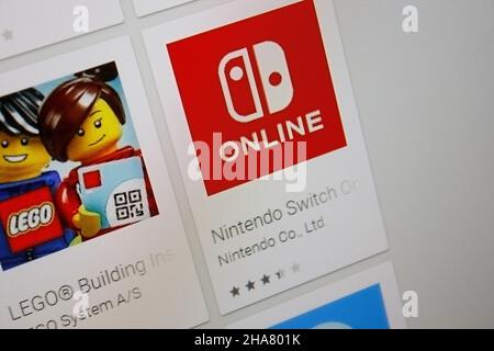 Ivanovsk, Russia - November 28, 2021: Nintendo Switch app on the display of tablet PC. Stock Photo