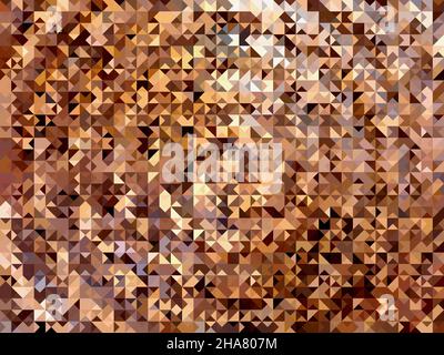 Mosaic in shades of brown, ocher, beige and yellow, full screen. Stock Photo