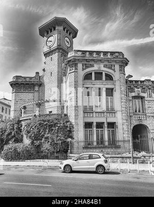 The beautiful architecture of Lycee Massena, iconic building in the city centre of Nice, Cote d'Azur, France Stock Photo