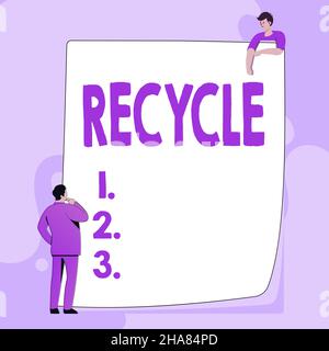 Hand writing sign Recycle. Internet Concept ocess of converting waste materials into new materials and objects Typing And Filing Office Documents Stock Photo