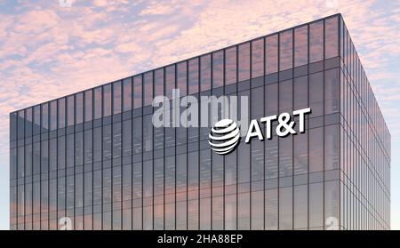 Dallas, TX, USA. October 31, 2021. Editorial Use Only, 3D CGI. AT&T ...