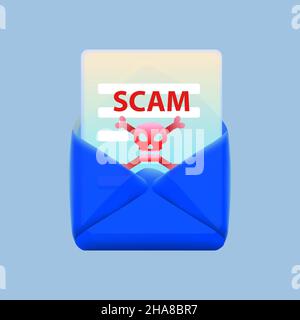 spam email vector illustration clean modern style Stock Vector
