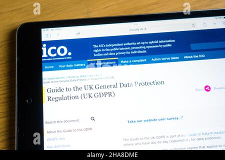 ICO Information Commissioner's Office the non-department public body responsible for data protection and regulation in UK Stock Photo