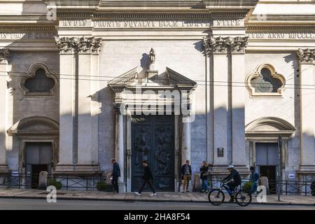 Façade of the Church of Our Lady of Consolation, built in Baroque style between 1684 and 1706 in Via XX Settembre, centre of Genoa, Liguria, Italy Stock Photo